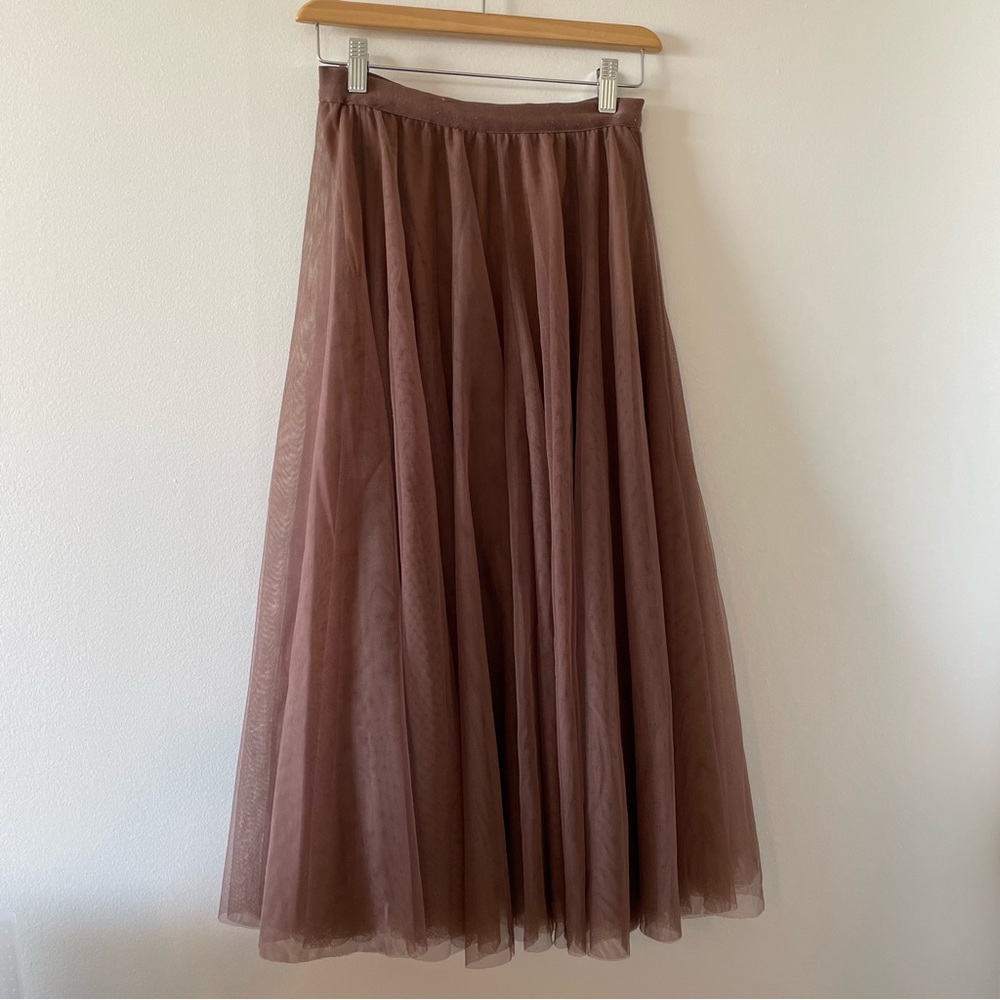 Mauve Tulle Midi Skirt One Size GUC